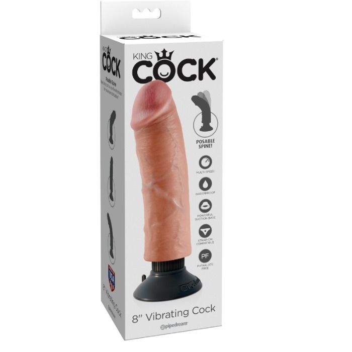 KING COCK - VIBRATEUR DILDO 20,32 CM NATUREL