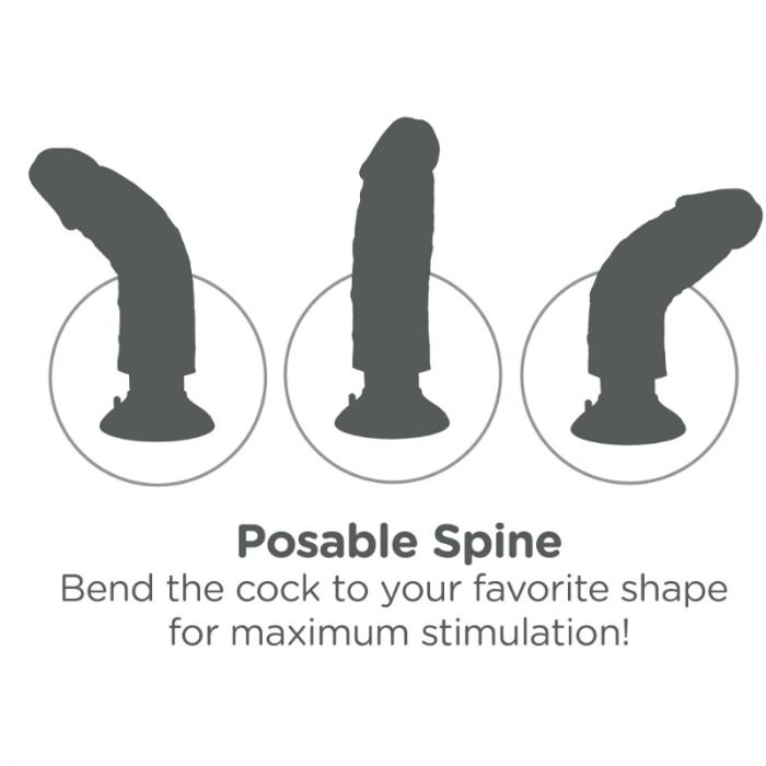 KING COCK - VIBRERENDE DILDO MET TESTIKELEN 23 CM ZWART