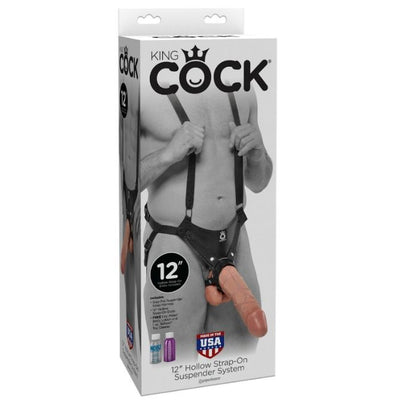 KING COCK - 30,5 CM HOLLOW STRAP-ON SUSPENDER SYSTEM - FLEISCH