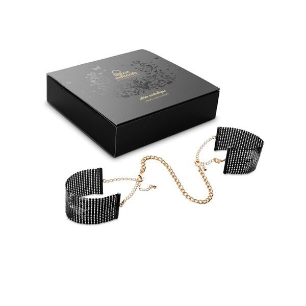 BIJOUX - DÉSIR MÉTALLIQUE HANDBOEIEN VAN ZWART METALEN STOF