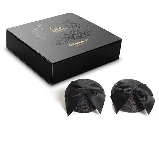 BIJOUX - CACHE-TÉTONS BURLESQUES BRILLANTS AVEC NŒUD