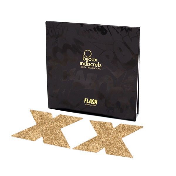 BIJOUX - INDISCRETS FLASH CROSS GOUDEN TEPELBEKLEDING