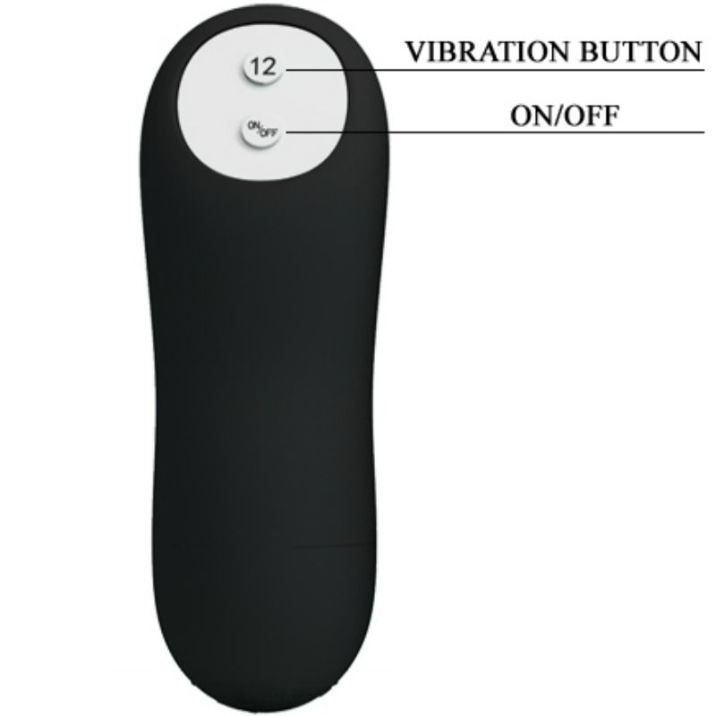 PRETTY LOVE - PLUG ANAL EN SILICONE STIMULATION SUPPLÉMENTAIRE ET 12 MODES DE VIBRATION NOIR