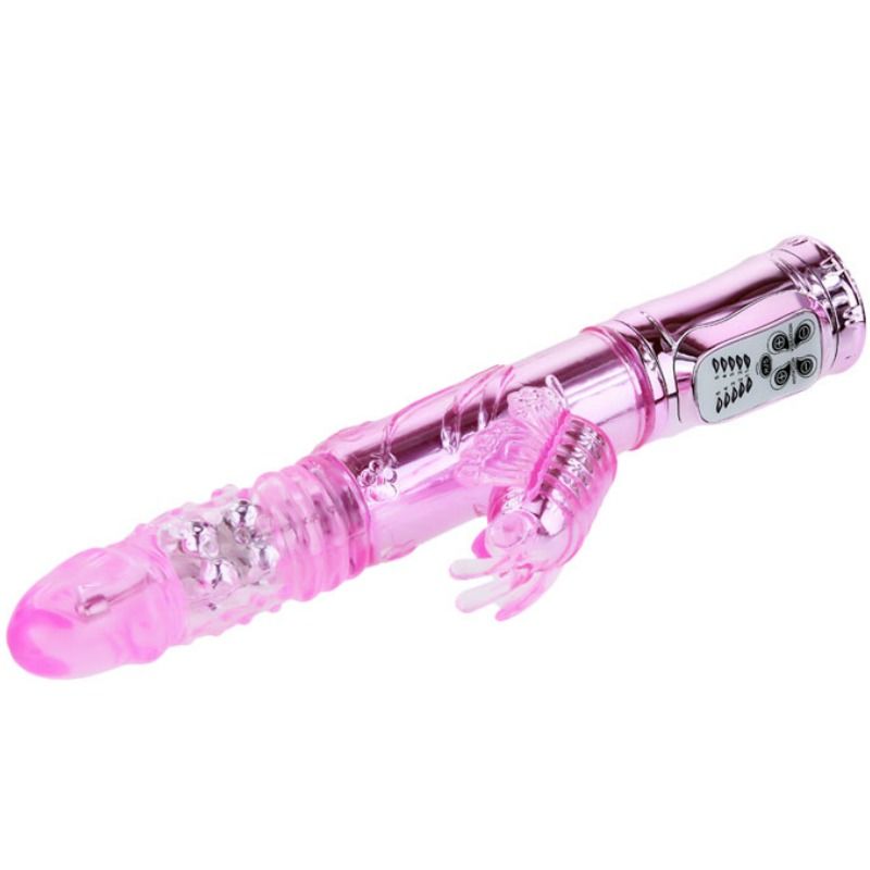 BAILE - VIBRATEUR RECHARGEABLE AVEC ROTATION ET STIMULATEUR PAPILLON LANCANT