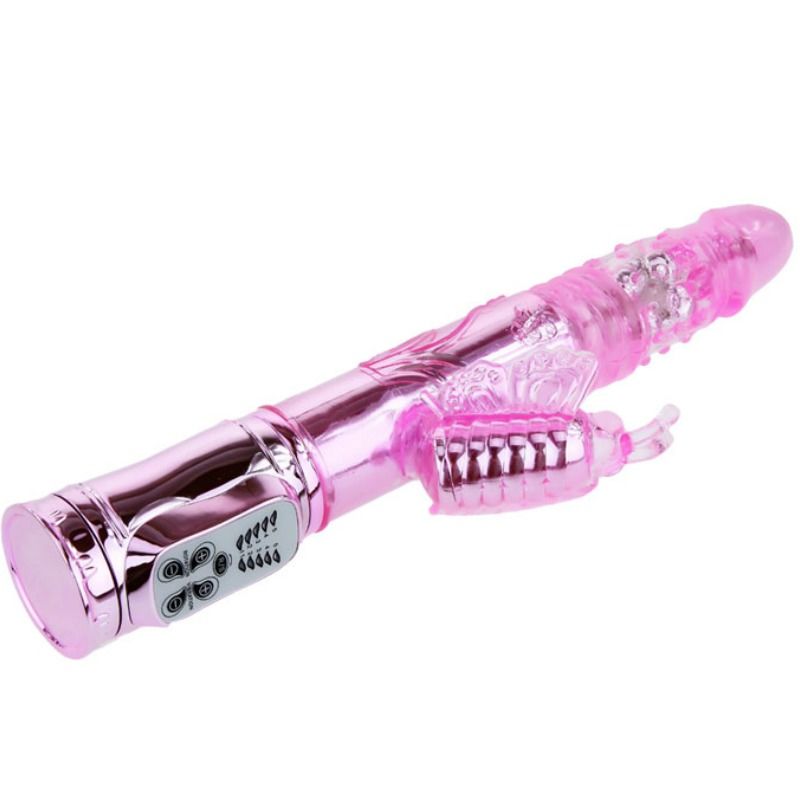 BAILE - VIBRATEUR RECHARGEABLE AVEC ROTATION ET STIMULATEUR PAPILLON LANCANT