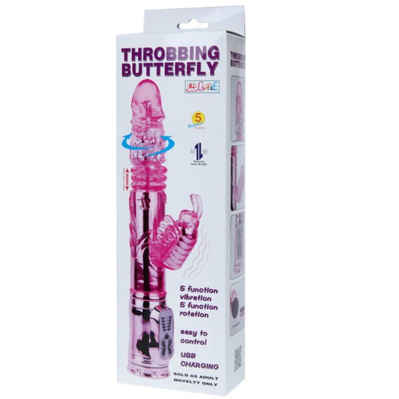 BAILE - VIBRATEUR RECHARGEABLE AVEC ROTATION ET STIMULATEUR PAPILLON LANCANT
