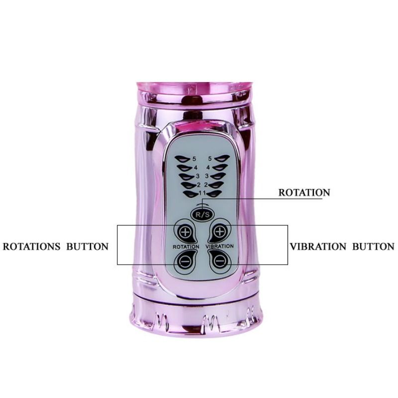 BAILE - VIBRATEUR RECHARGEABLE AVEC ROTATION ET STIMULATEUR PAPILLON LANCANT
