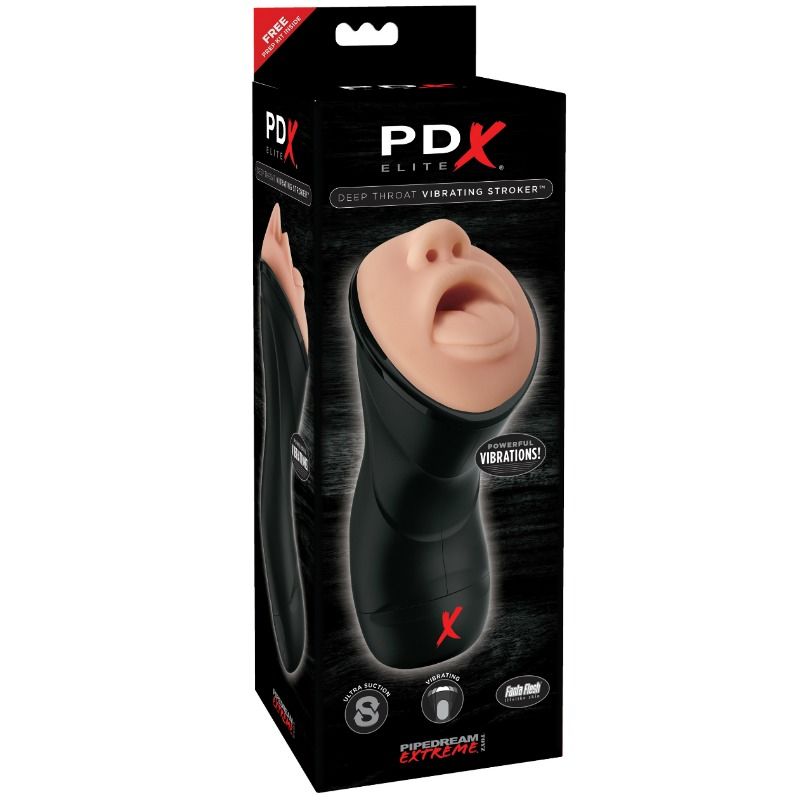 PDX ELITE - DIEPE KEEL VIBRERENDE STROKER