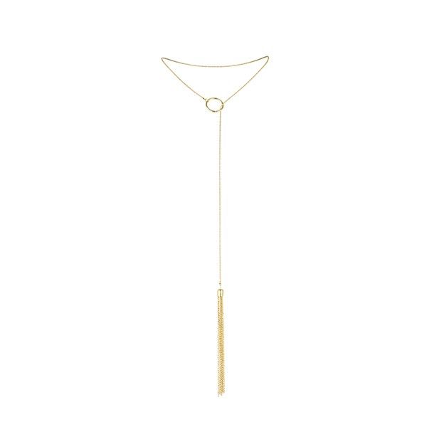 BIJOUX - PRACHTIGE METALEN KETTING MET GOUDEN FRANJES