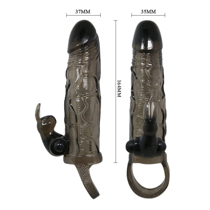 BAILE - BRAVE MAN PENIS COVER MET KONIJN ZWART 16,5 CM