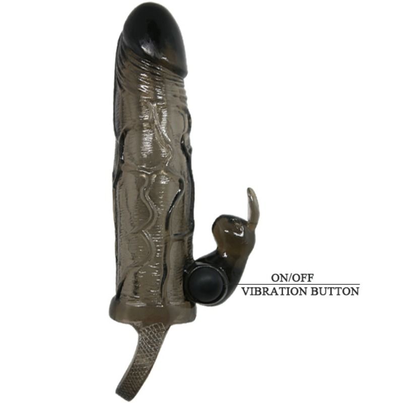 BAILE - BRAVE MAN PENIS COVER MET KONIJN ZWART 16,5 CM
