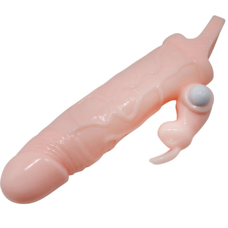BAILE - DAPPERIGE MAN PENISBESCHERMING MET KONIJN EN DUBBELE MOTOR VLEES 16,5 CM