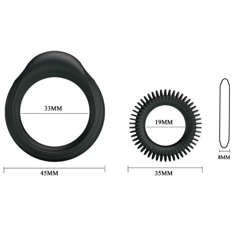 BAILE - KIT 2 ANNEAUX EN SILICONE RING MANHOOD