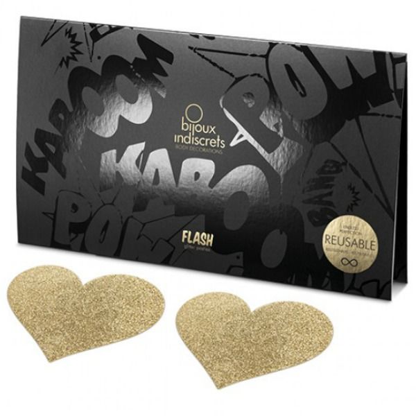 BIJOUX - INDISCRETS FLASH GOUDEN HART TEPELBEKLEDING