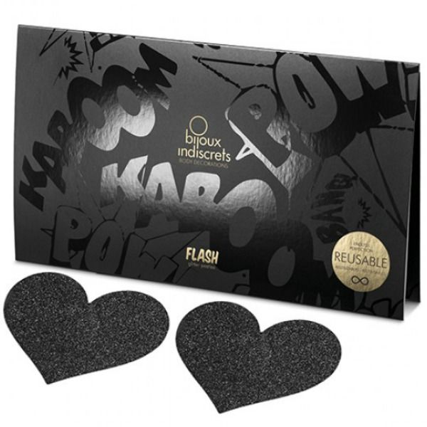 BIJOUX - INDISCRETS FLASH COUPES DE TÉTONS EN CŒUR NOIR