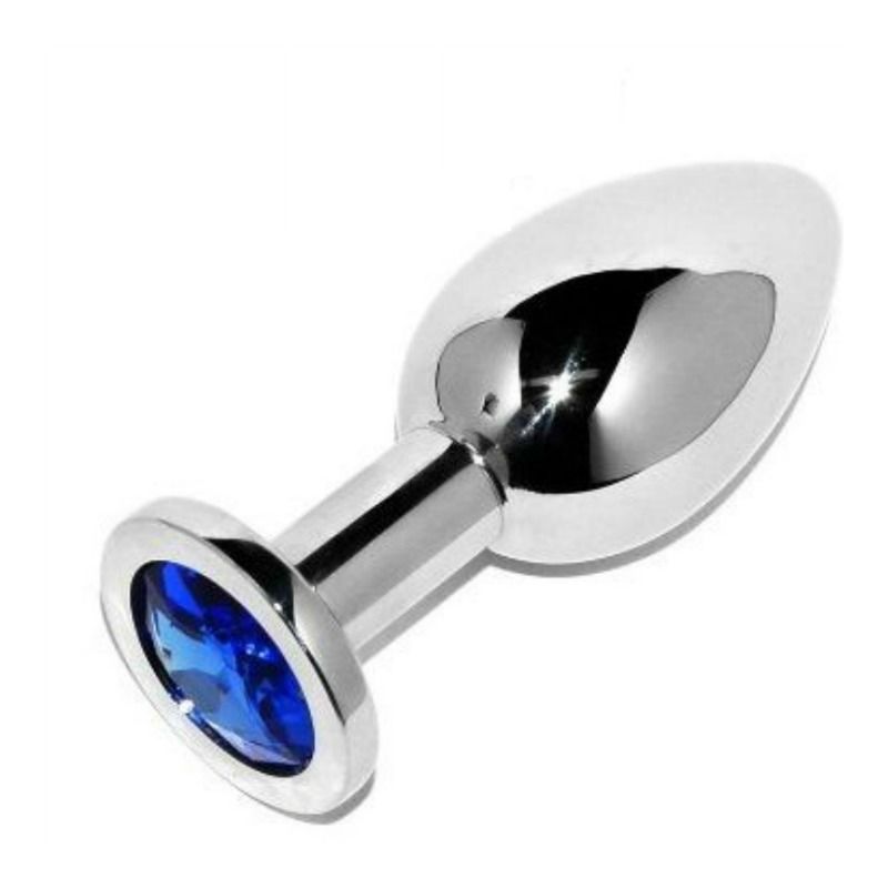 METAL HARD - PLUG ANAL DIAMANT BLEU PETIT 5,71 CM