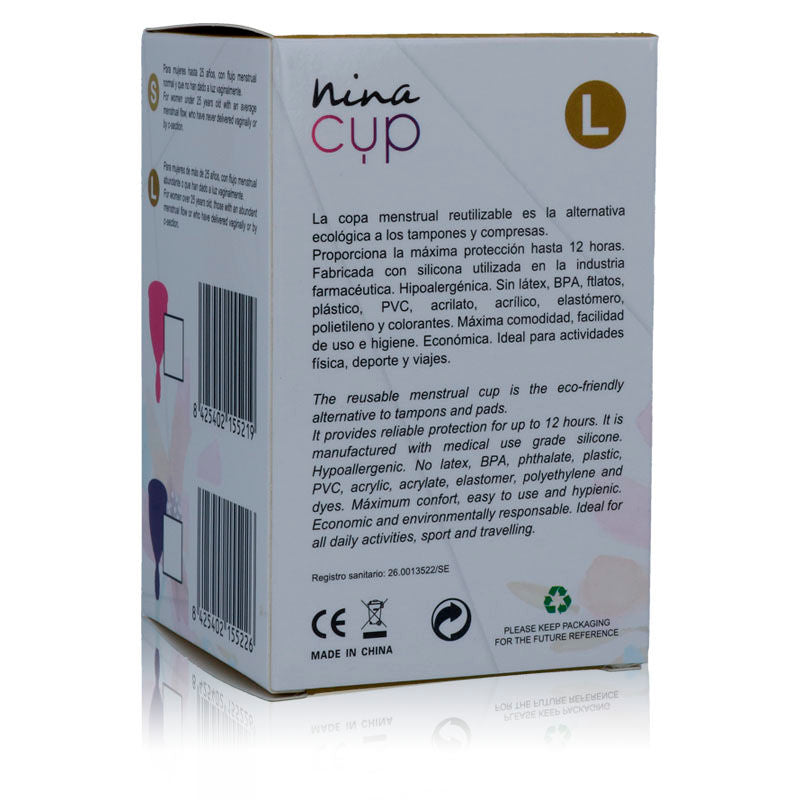 NINA KIKÍ - MENSTRUATIECUP ROZE - MAAT L