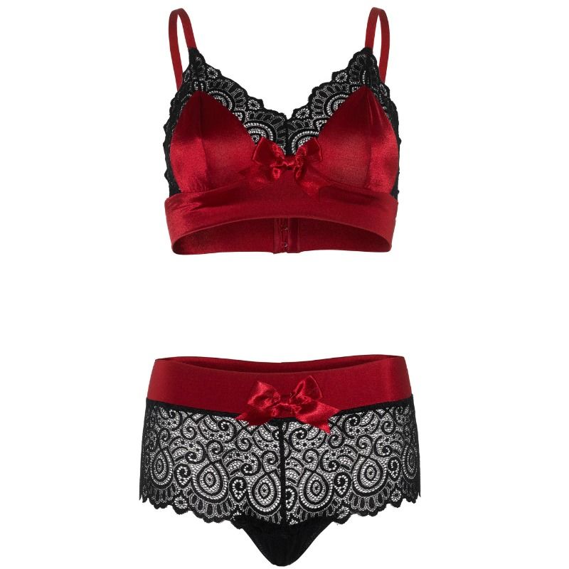 LEG AVENUE - 2-delige set zwart en rood L/XL