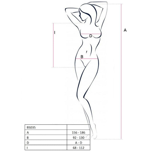 PASSION - BODYSTOCKING BLANC FEMME BS035, TAILLE UNIQUE