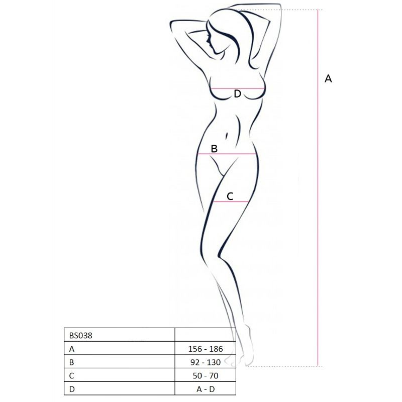 PASSION - BODYSTOCKING FEMME BS038 ROUGE, TAILLE UNIQUE