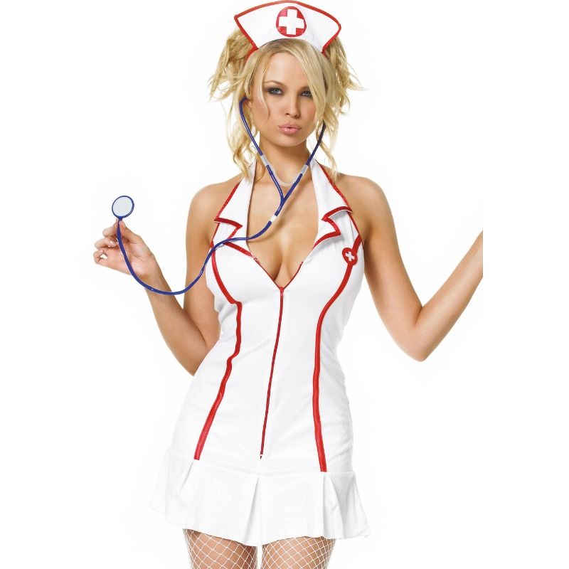 LEG AVENUE - COSTUMES - NURSE DRESS, 3-PIECE SET, SIZE S/M