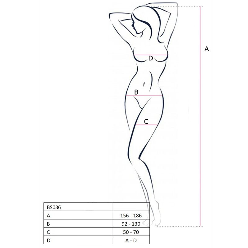 PASSION - BODYSTOCKING BLANC FEMME BS036, TAILLE UNIQUE
