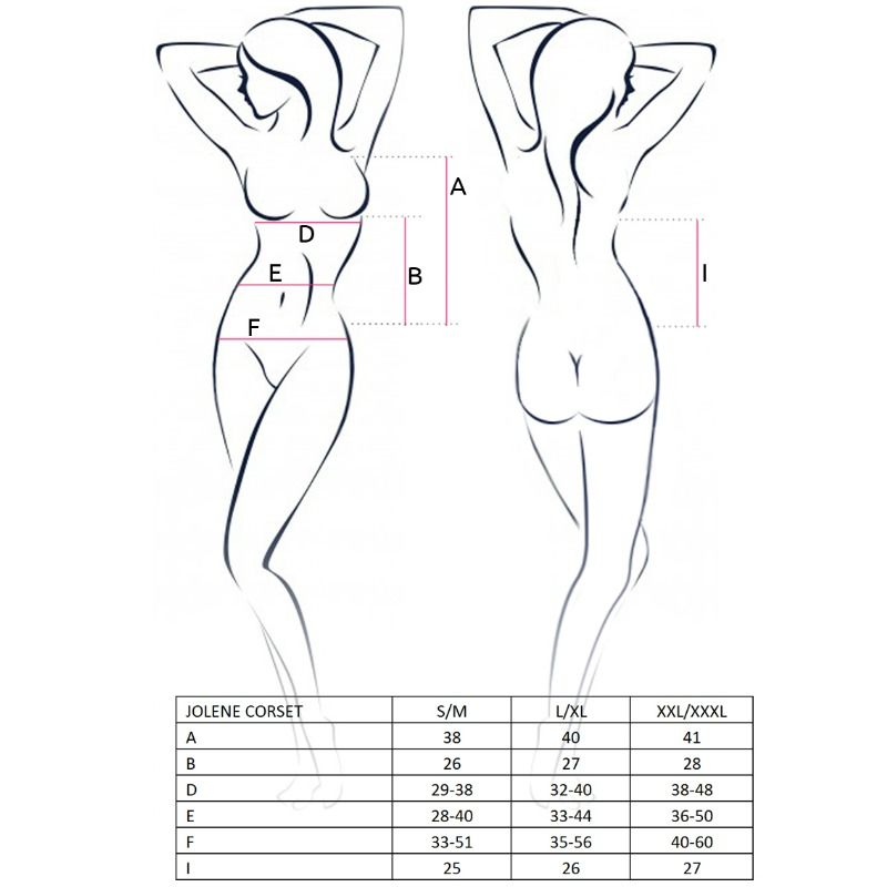 PASSION - CORSET FEMME JOLENE NOIR TAILLE L/XL