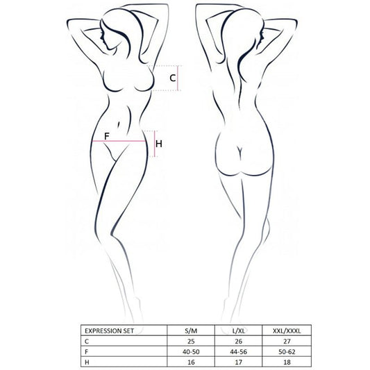 PASSION - ENSEMBLE EXPRESSION FÉMININE TAILLE L/XL FÉTICHE