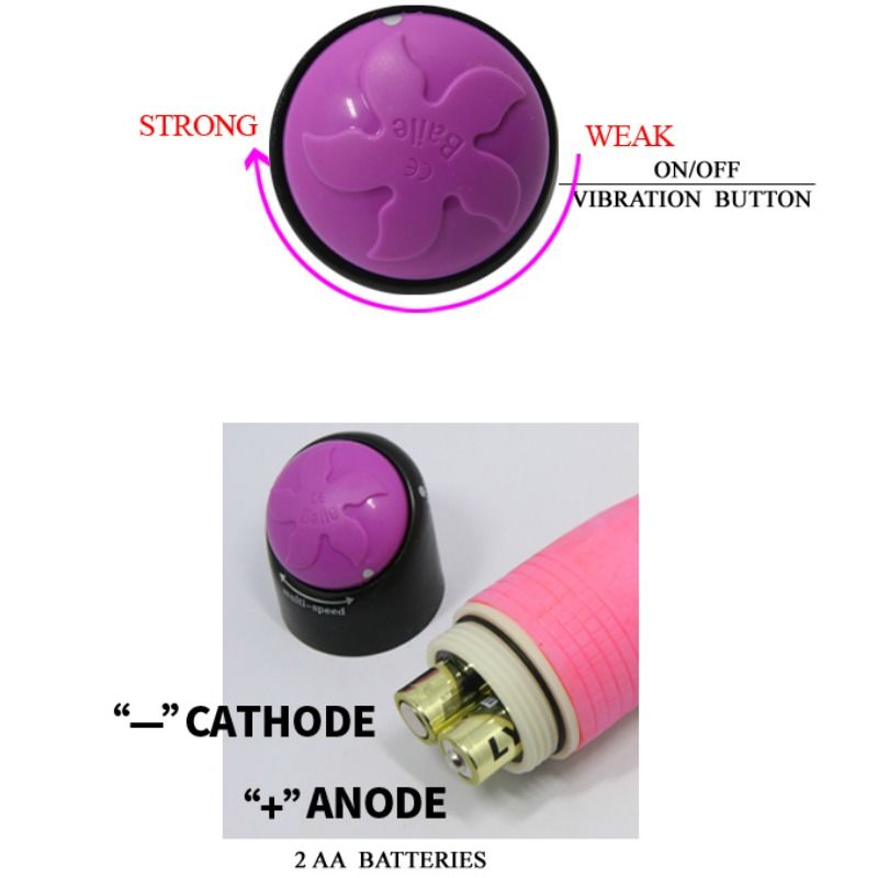 BAILE - VIBRATEUR RÉALISTE COLORÉ ROSE 23 CM