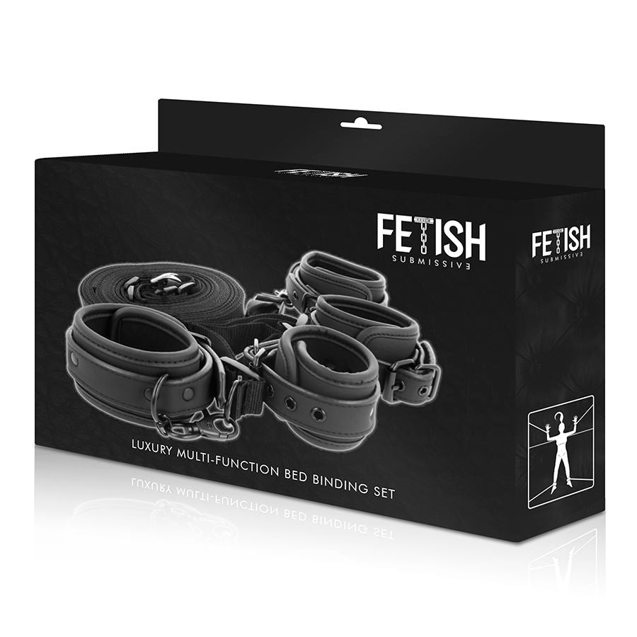 FETISH SUBMISSIVE - ENSEMBLE DE MENOTTES ET CRAVATES AVEC DOUBLURE EN NOPRÈNE