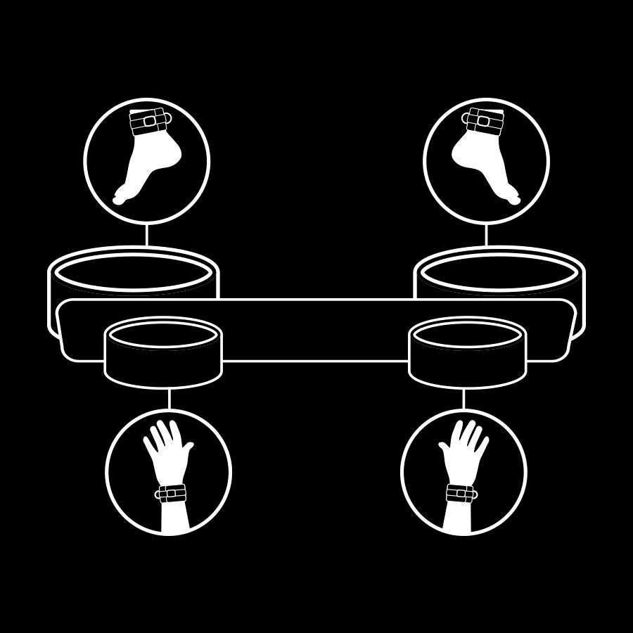 FETISH SUBMISSIVE - BARRE D'ÉCARTEUR DE BONDAGE AVEC DOUBLURE EN NOPRÈNE