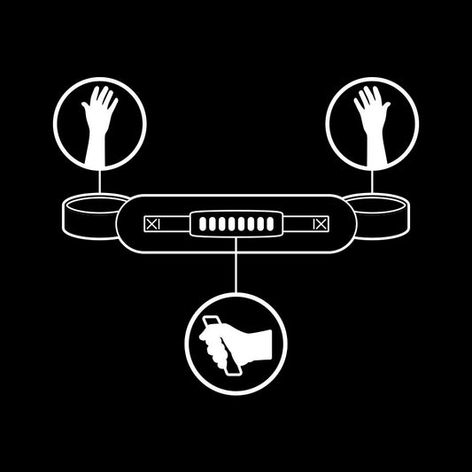 FÉTICHE SOUMIS - MENOTTES AVEC DOUBLURE ET POIGNÉE EN NOPRÈNE