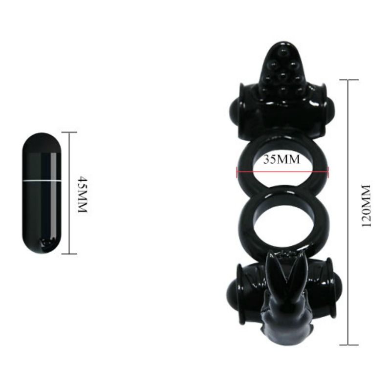 BAILE - SWEET RING DOUBLE RING WITH DOUBLE HARES
