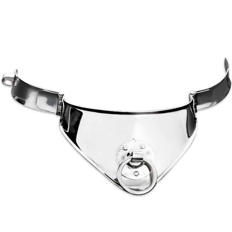 METAL HARD - RETAINING COLLAR WITH RING AND PADLOCK 12.5 CM