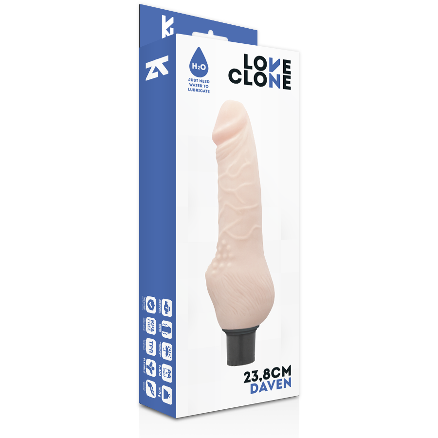 LOVECLONE - DAVEN AUTO-LUBRIFICATION RÉALISTE 23,8 CM -O- 3,8 CM