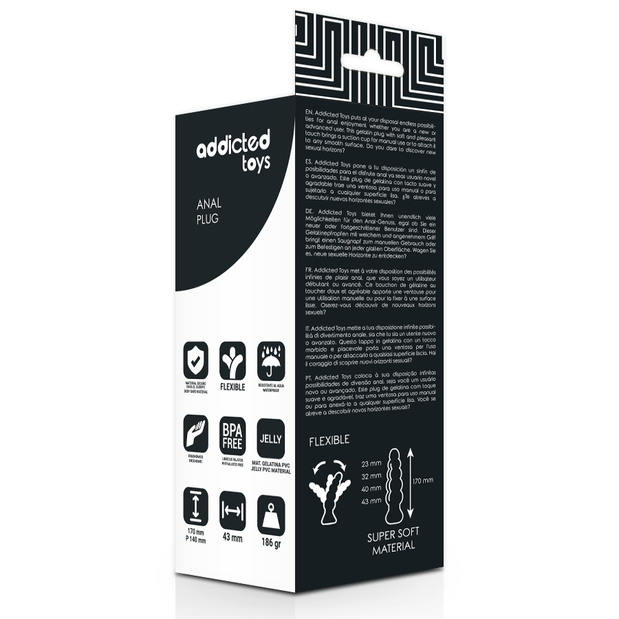ADDICTED TOYS - ANAAL PLUG 17 CM ZWART