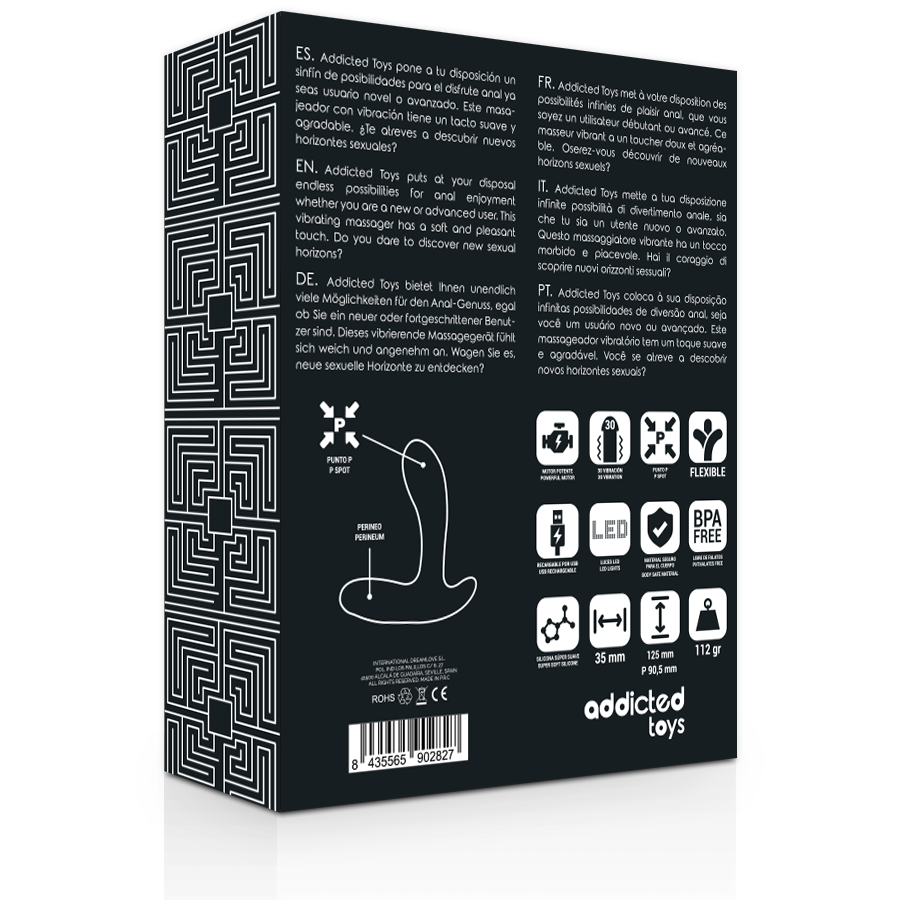 ADDICTED TOYS - ANALE MASSAGER ZWARTE VIBRATIE