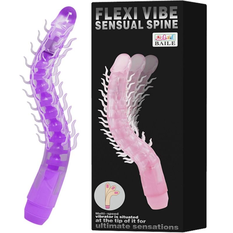 BAILE - FLEXI VIBE SENSUAL SPINE FLEXIBELE VIBRERENDE DILDO LILAC 23,5 CM