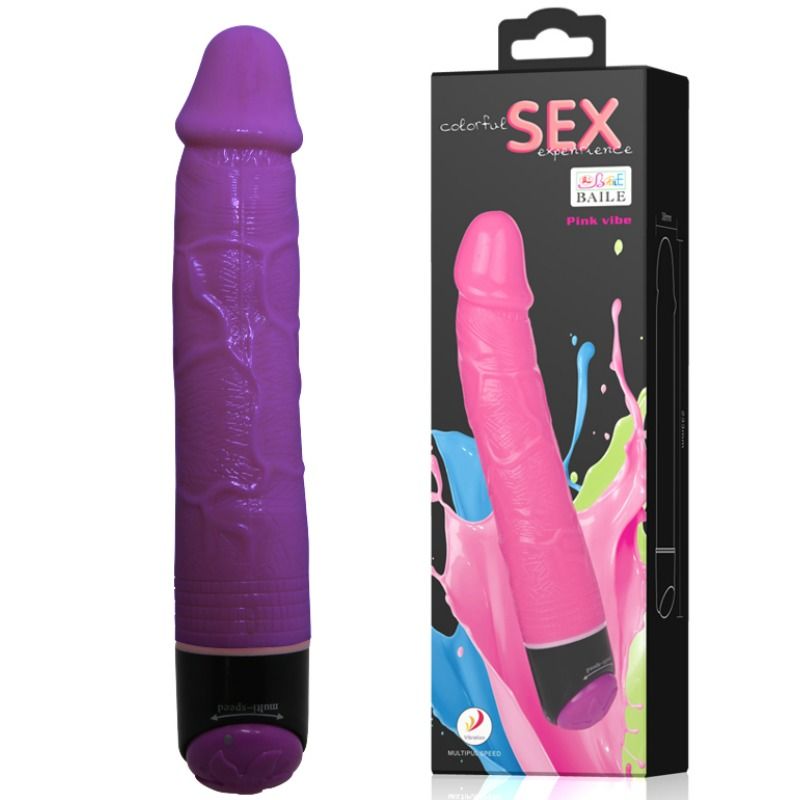 BAILE - COLORFUL SEX PURPLE REALISTIC VIBRATOR 23 CM