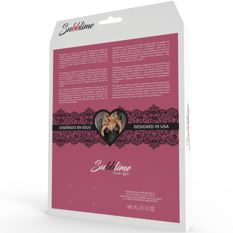 SUBBLIME - ENSEMBLE ROBE-HAUT ET STRING QUEEN PLUS NOIR