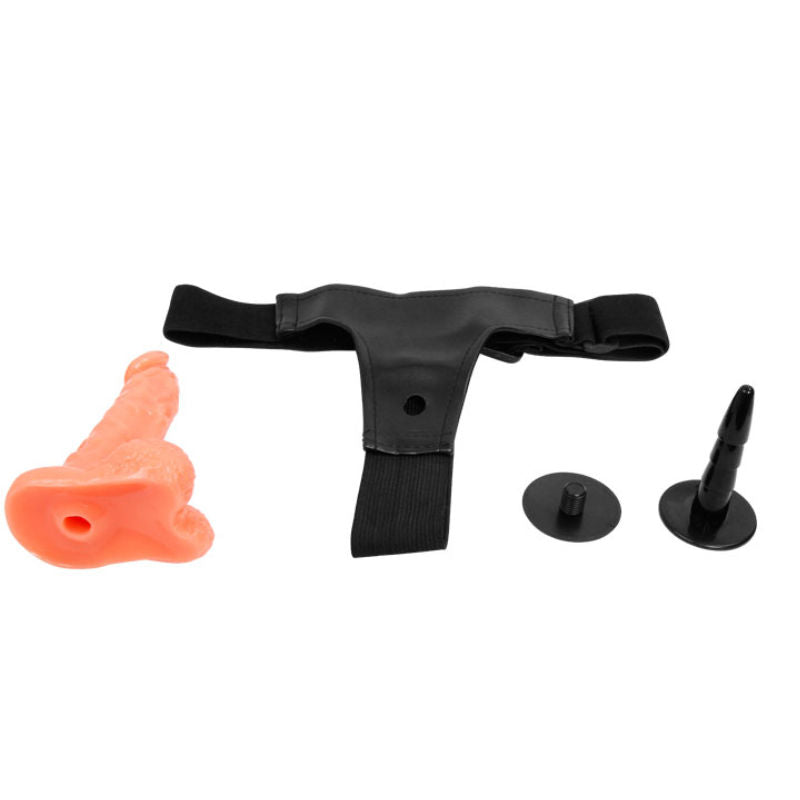BAILE - Harnas met realistische penis en ultra-passioneel verstelbaar slipje 15,5 cm