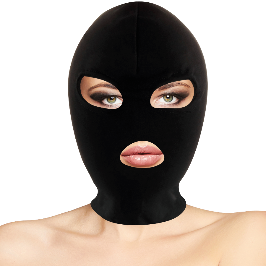 TÉNÈBRES - MASQUE DE SOUMISSION BDSM, BOUCHE ET YEUX NOIRS