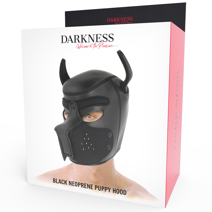 DARKNESS - NEOPREEN HONDENMASKER MET VERWIJDERBARE MOND M