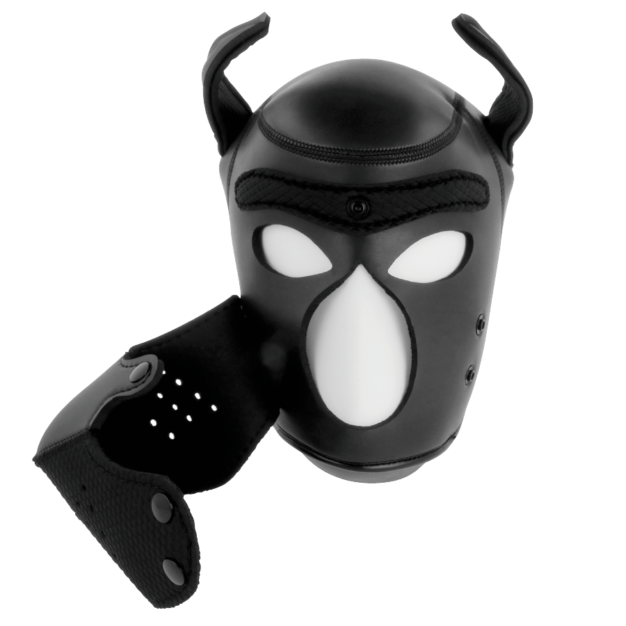DARKNESS - NEOPREEN HONDENMASKER MET VERWIJDERBARE MOND M