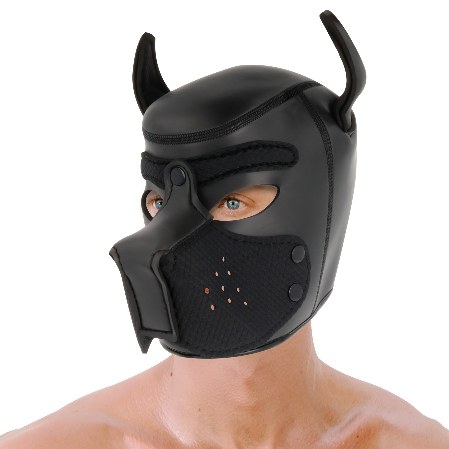 DARKNESS - NEOPREEN HONDENMASKER MET VERWIJDERBARE MOND M