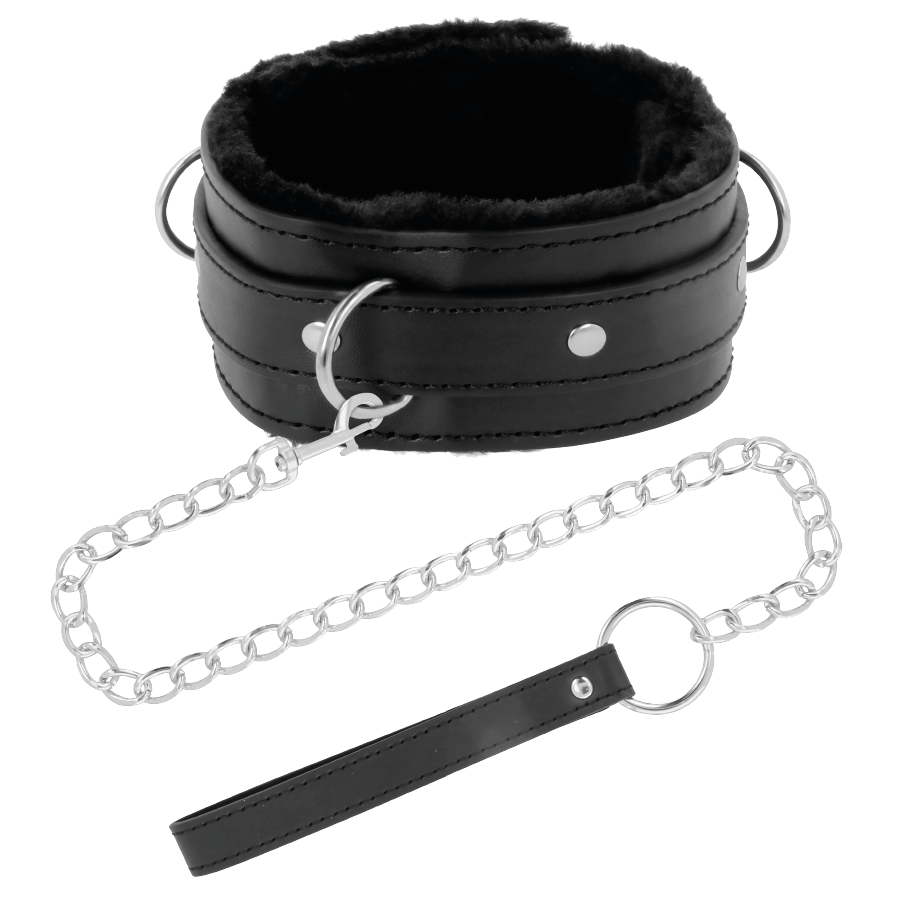 DARKNESS - COMFORTABLE NECKLACE WITH LEATHER CHAIN