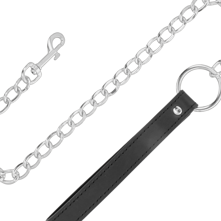 DARKNESS - COMFORTABLE NECKLACE WITH LEATHER CHAIN