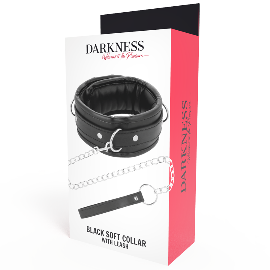 DARKNESS - ZACHTE LEDEREN KETTING MET KETTING