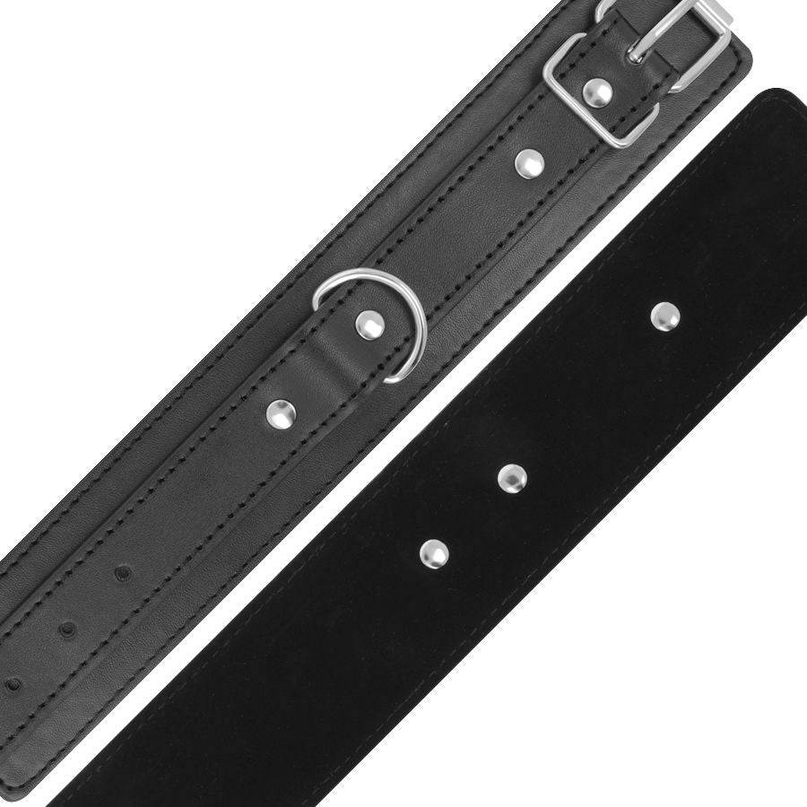 DARKNESS - BLACK ADJUSTABLE HANDCUFFS WITH DOUBLE REINFORCEMENT BAND