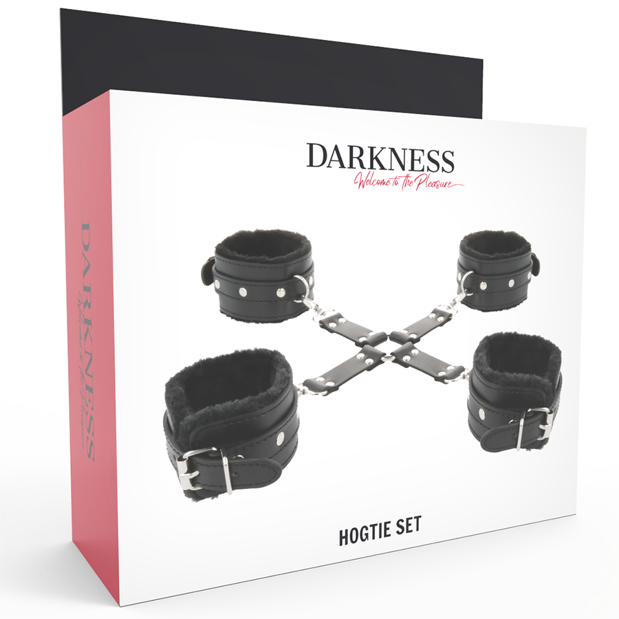 DARKNESS - LEDEREN HANDBOEIEN VOOR VOETEN EN HANDEN ZWART